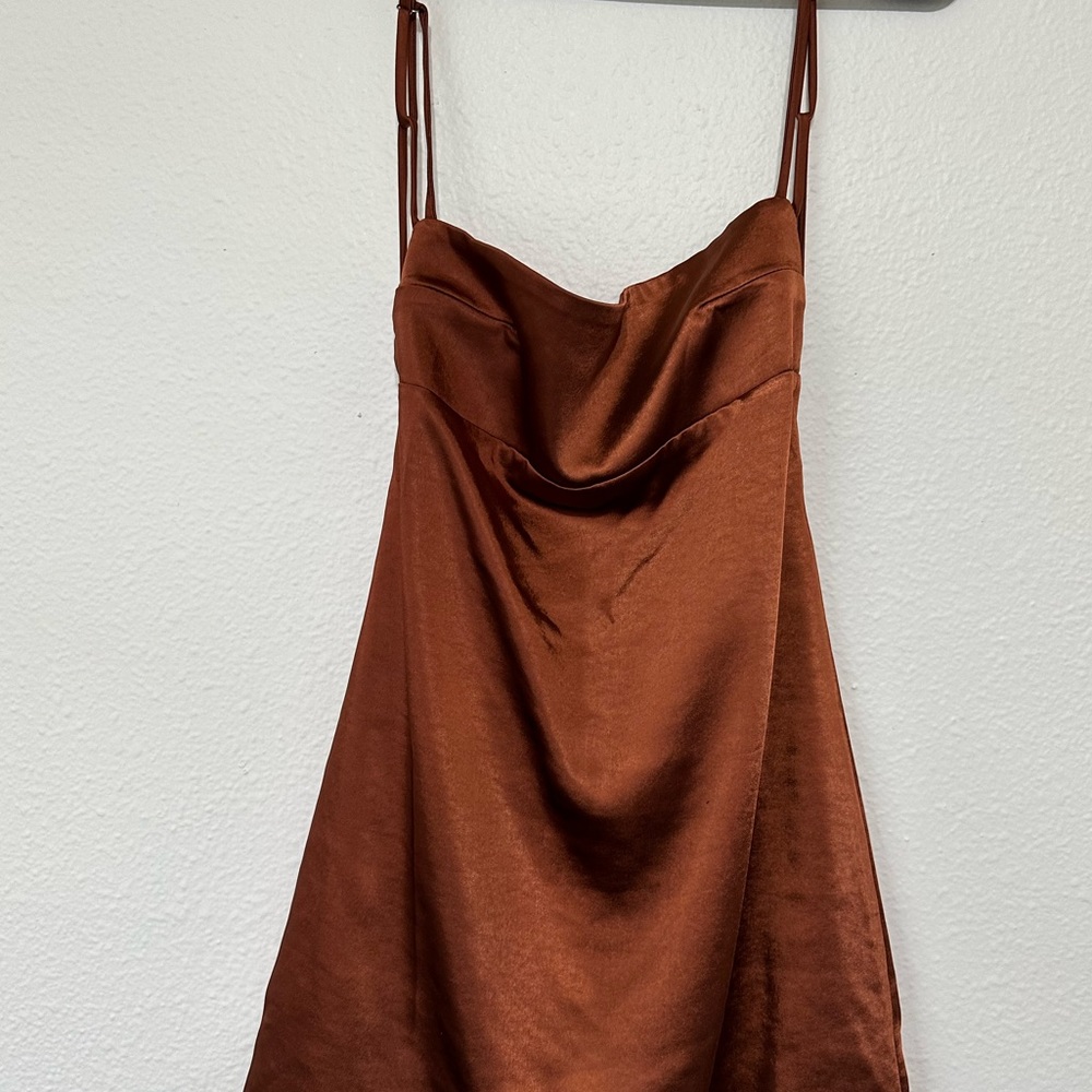 Rust Silk Mini Dress
